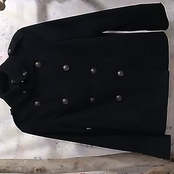 Woolworth Jackets & Blazers - Woolworth Double Breasted Military Style Black Corduroy Women's Peacoat Jacket